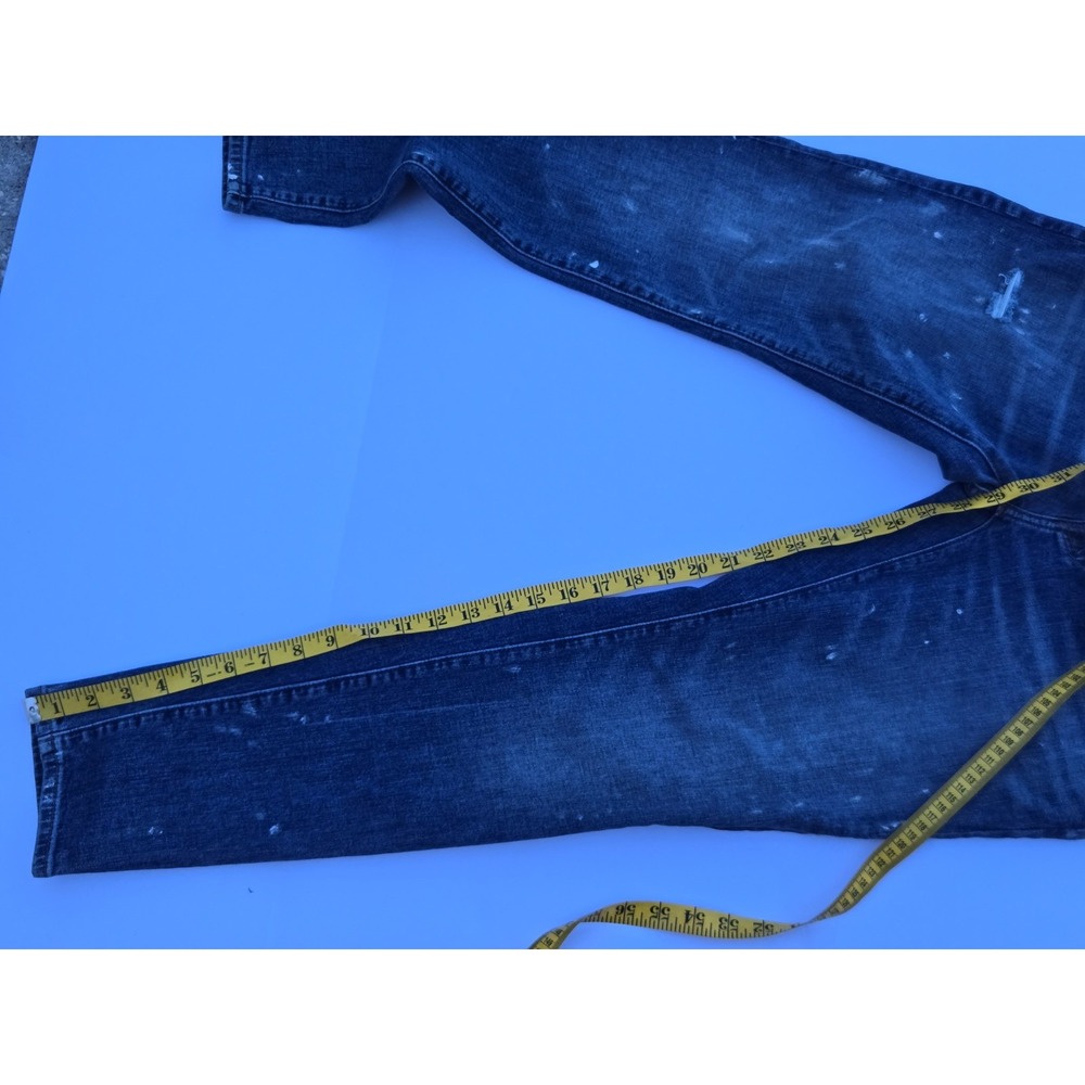 Abercrombie & Fitch Men's Super Skinny Jeans 30x30 Blue Stretch Paint Splatter D - Picture 5 of 8